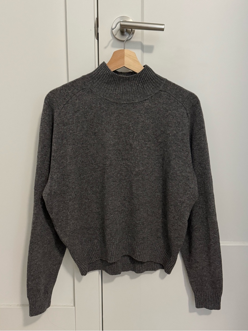 Babaton Heather Charcoal Mock-Neck Sweater